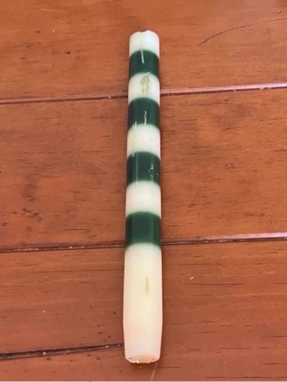 Green and White Christmas Candle